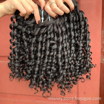 Spring Curly Hair Brazilian Hair Weave Bundles 100% Human Hair Extensions Curly Hair Natural Color 8-26 Inch Misney Deals
